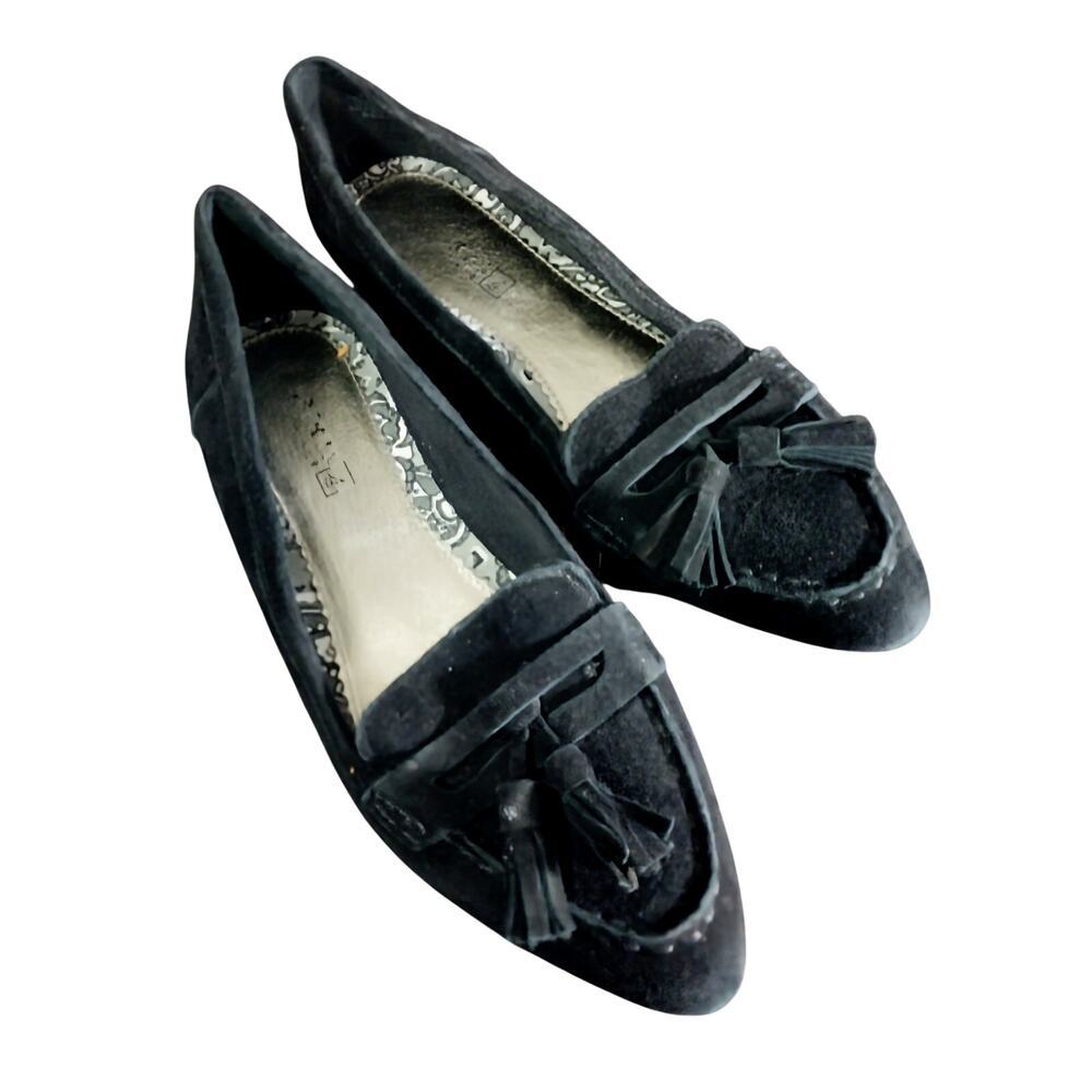 SPERRY TOP-SIDER! BLACK GENUINE SUEDE LEATHER KILTIE STYLE TASSELED LOAFERS! 7M